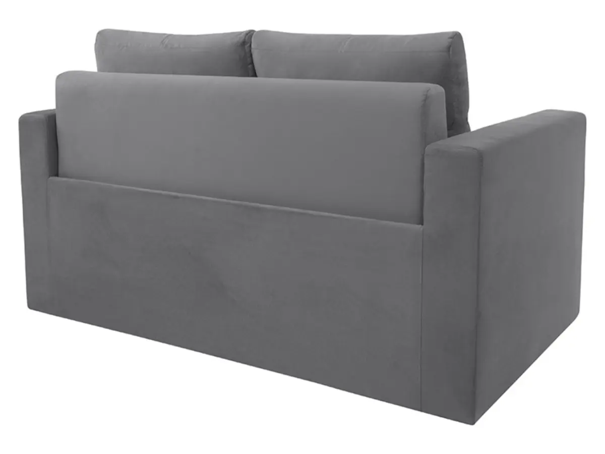 Sofá de dos plazas Bunio III convertible con arcón gris
