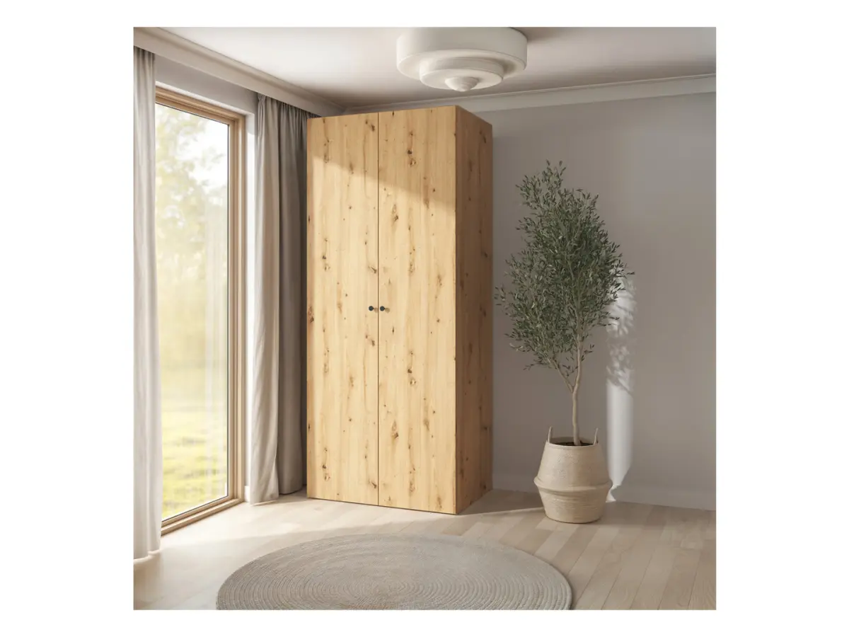 Armario de dos puertas Flex 100 cm roble artisan