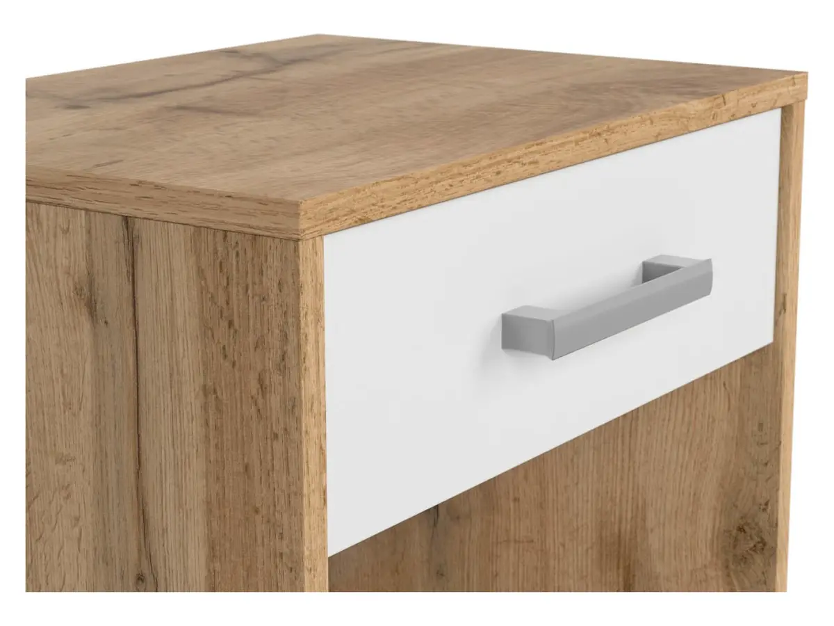 Mesita de noche Matos 45 cm con cajón roble wotan/blanco