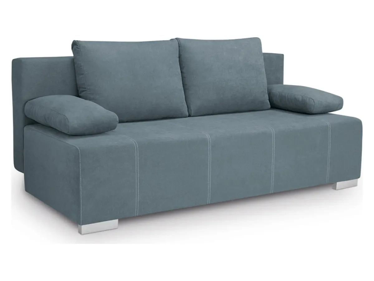 Sofá de tres plazas Street IV plegable con arcón azul