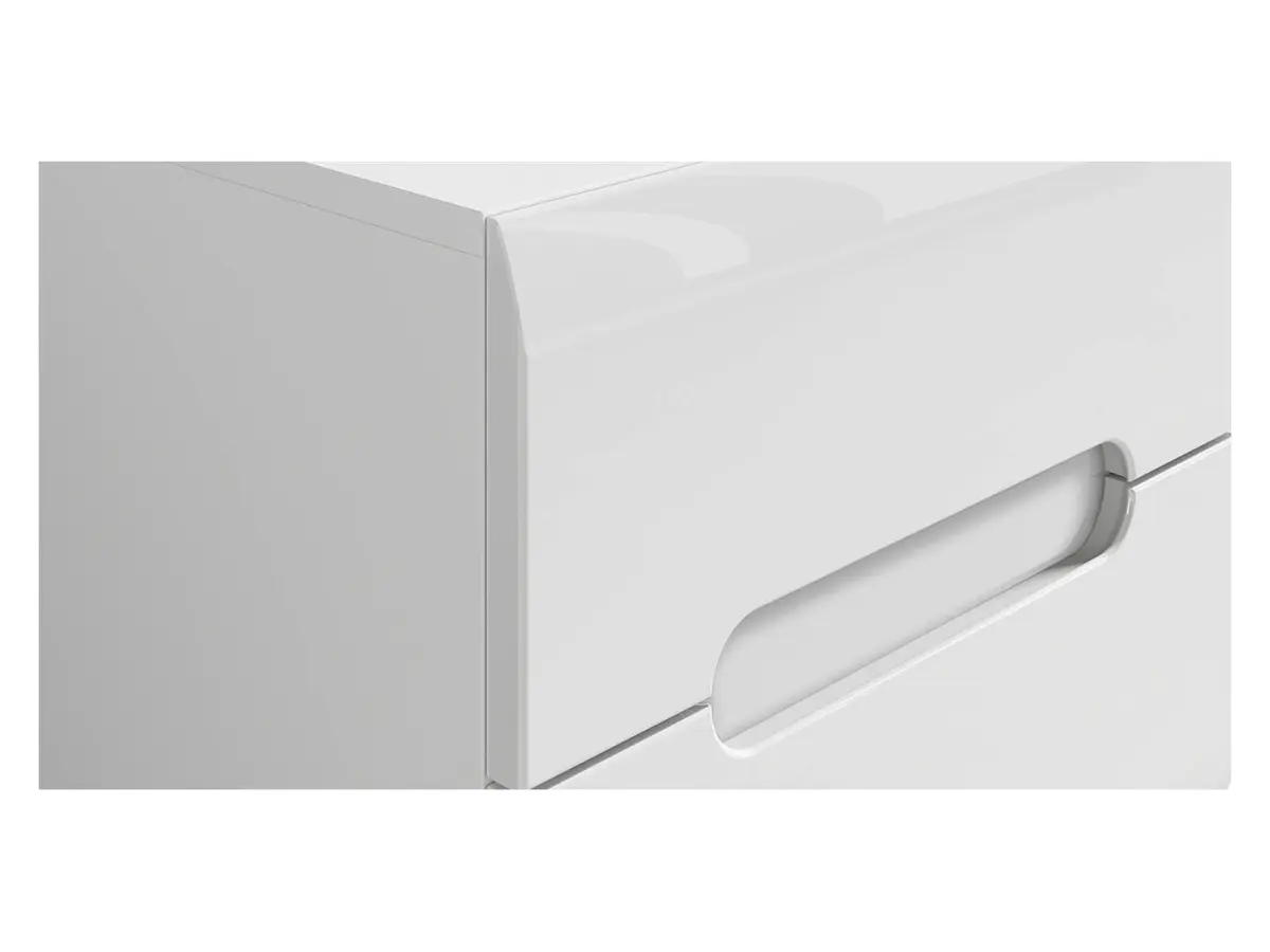 Mesita de noche Azteca Trio 50 cm con 2 cajones blanco brillo