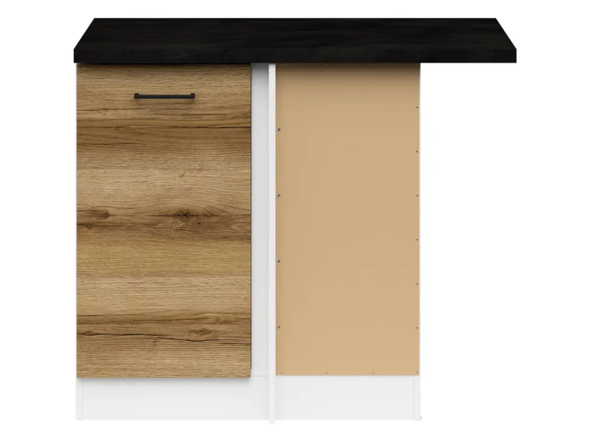 Mueble de cocina bajo de rincón Junona Line derecho roble delano claro con encimera para rincón de 100x60 cm