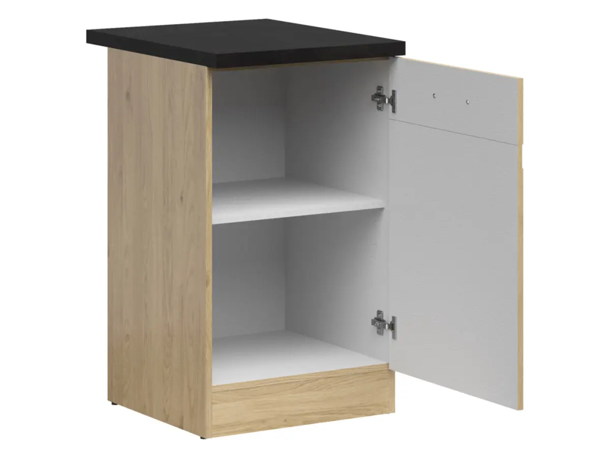 Armario bajo de cocina Junona Line 50 cm derecho roble bernstein con encimera