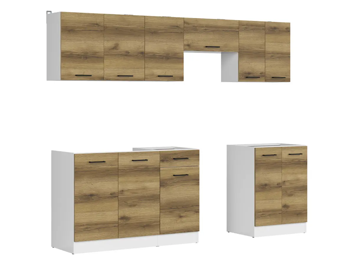 Кухонный комплект Junona Line 240 см дуб делано светлый без столешницы