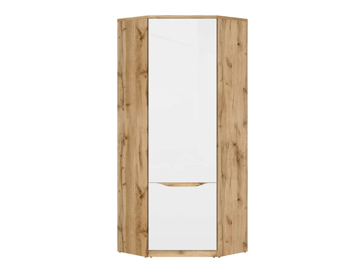 Corner wardrobe Nuis 78x78 cm wotan oak/white gloss