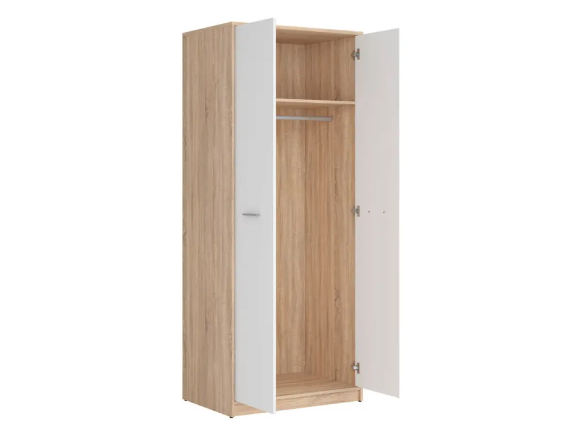 Armario de dos puertas Nepo Plus 80 cm roble sonoma/blanco