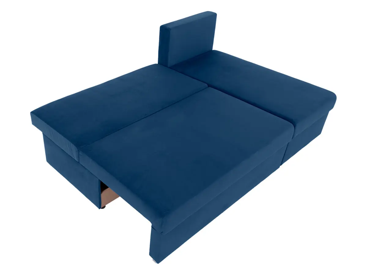 Sofá rinconera universal Laro convertible con arcón azul marino