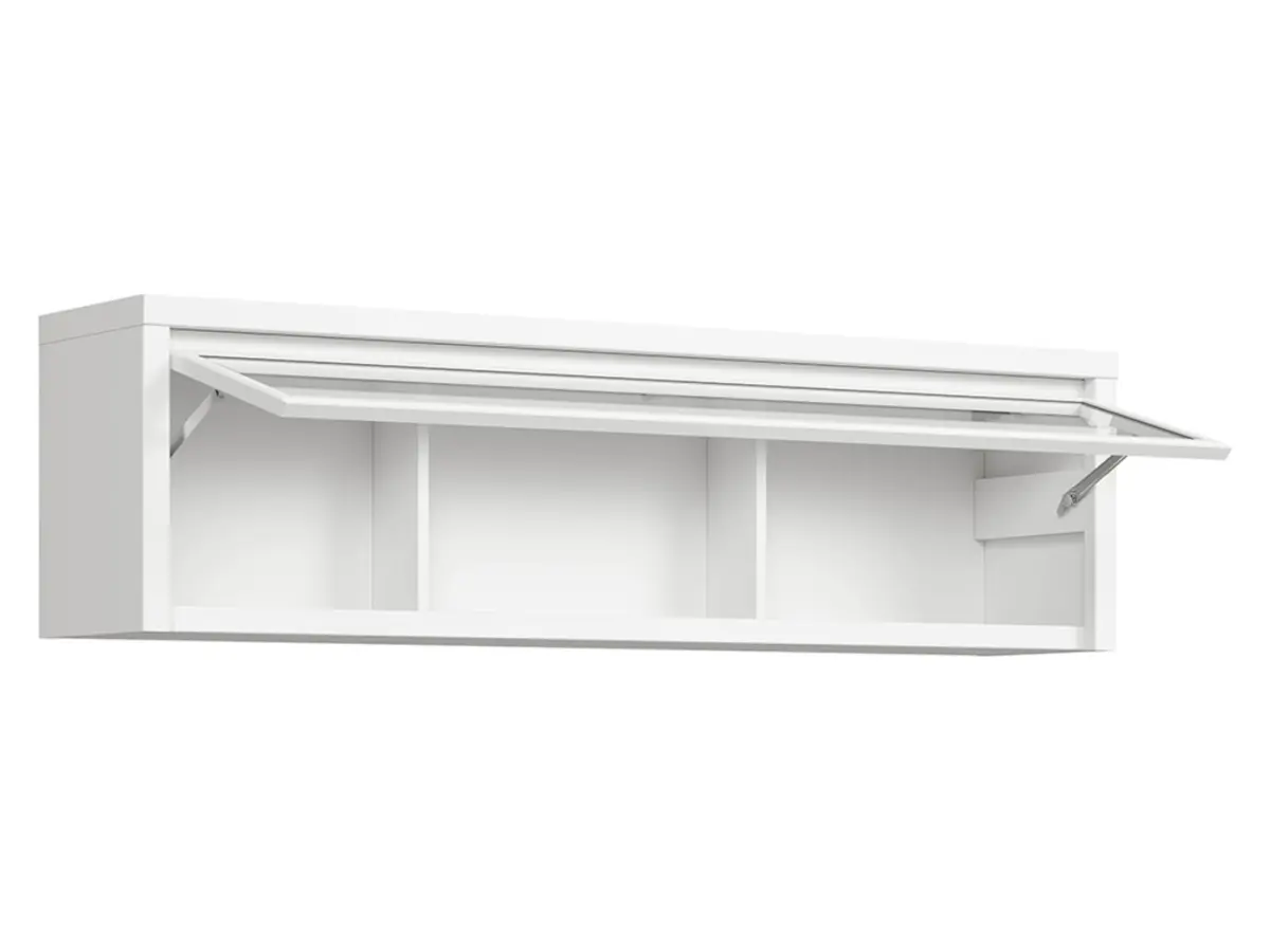 Vitrina colgante Kaspian 144 cm con puertas blanca
