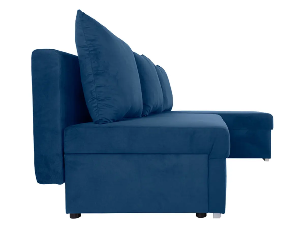 Sofá rinconera universal Laro convertible con arcón azul marino