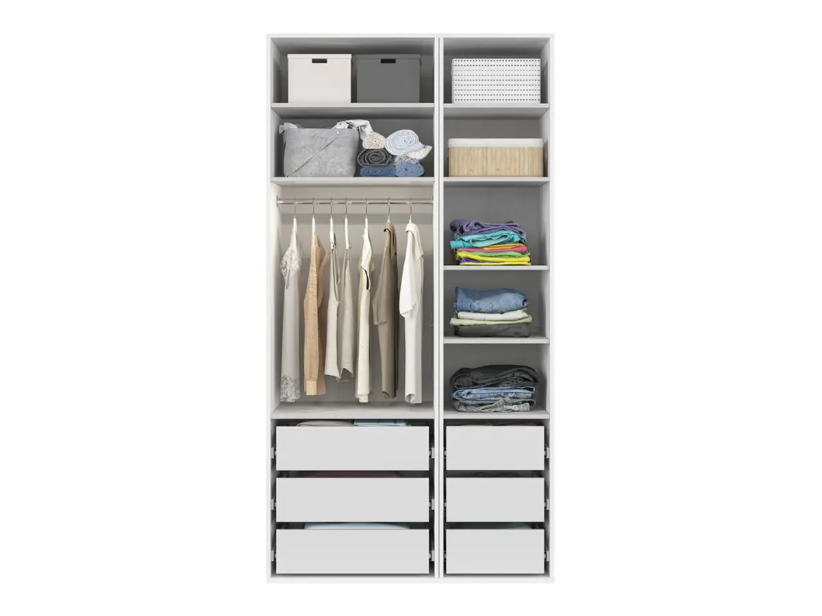 Armario modular Flex 125 cm con puertas y espejo blanco