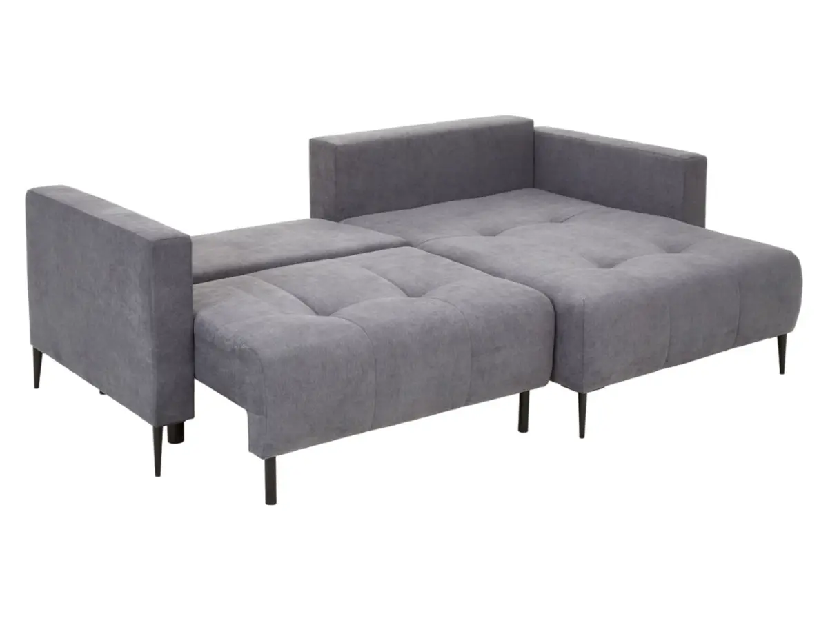 Універсальний кутовий диван Ponty розкладний з нішею для білизни темно-сірий