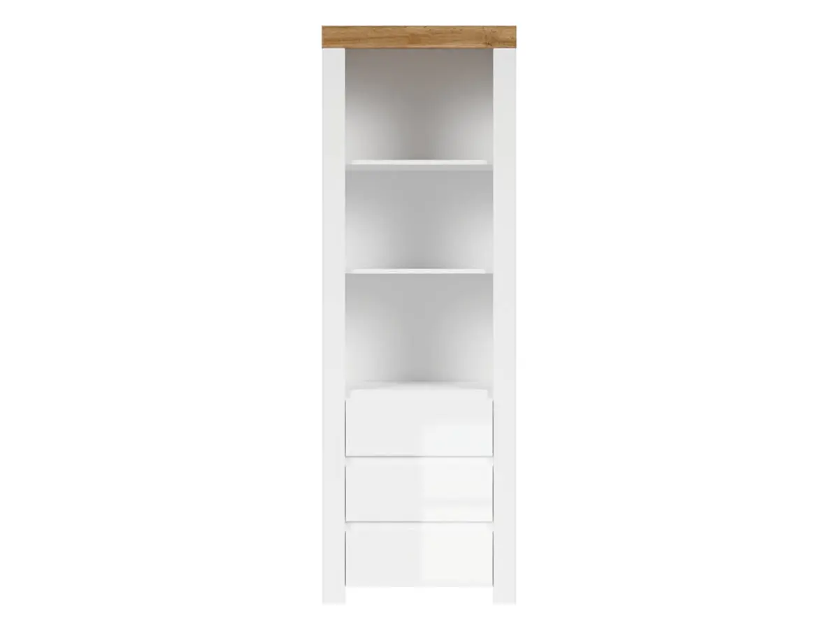 Estantería Holten 68 cm con 3 cajones y 4 estantes blanca