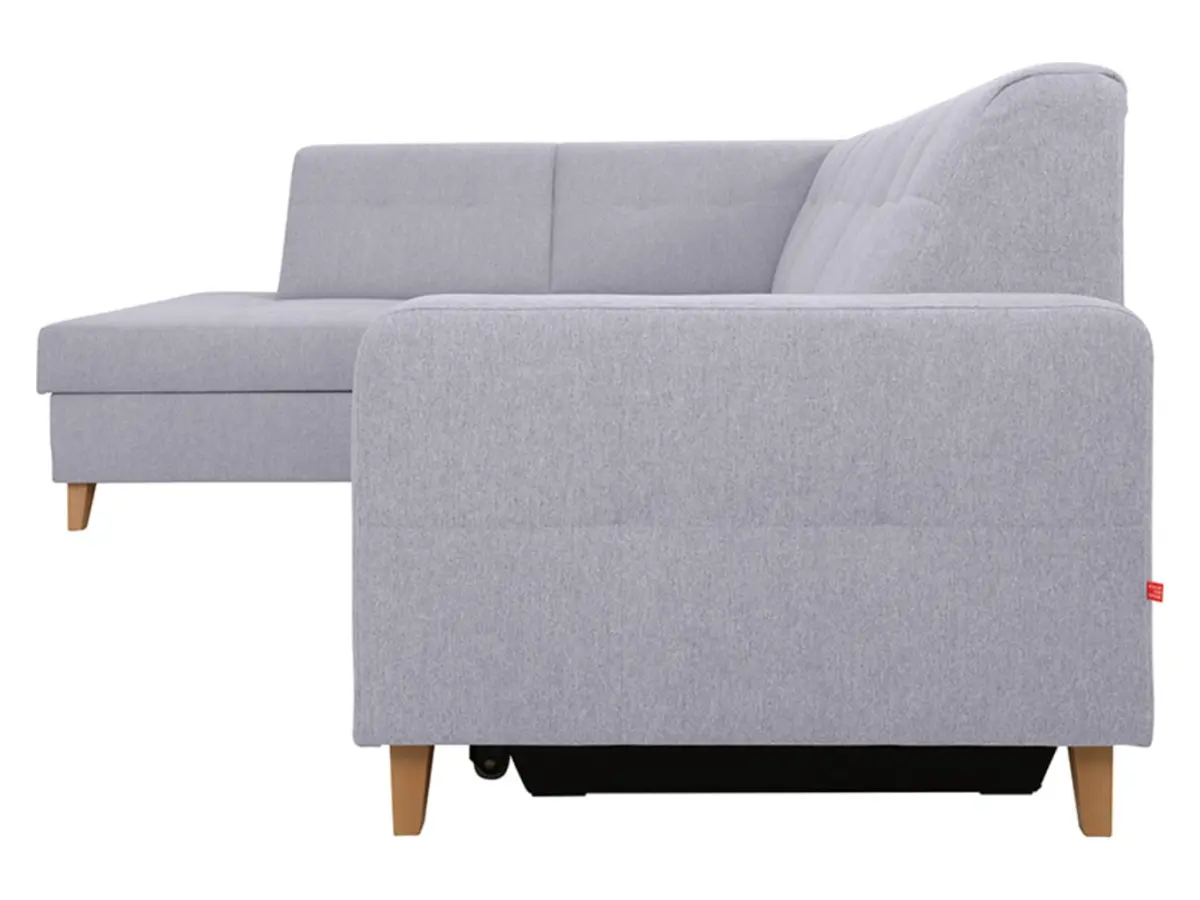 Sofá rinconera izquierdo Lars convertible con arcón gris