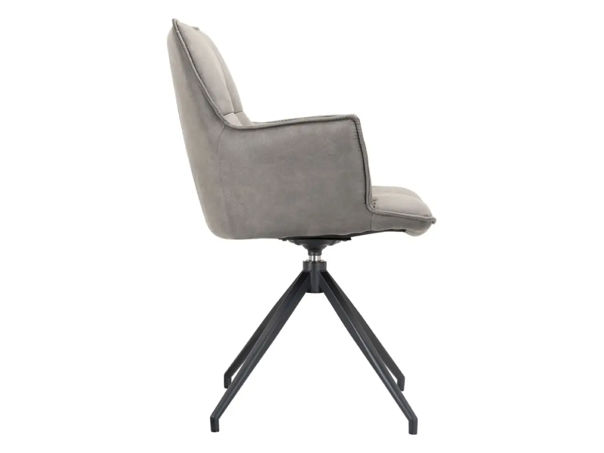 Silla tapizada Osaka giratoria ecopiel gris