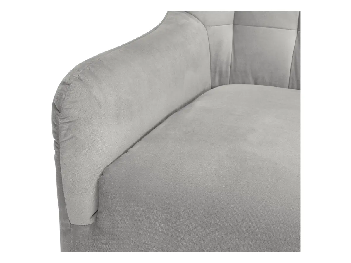 Sillón orejero Casey de terciopelo gris claro