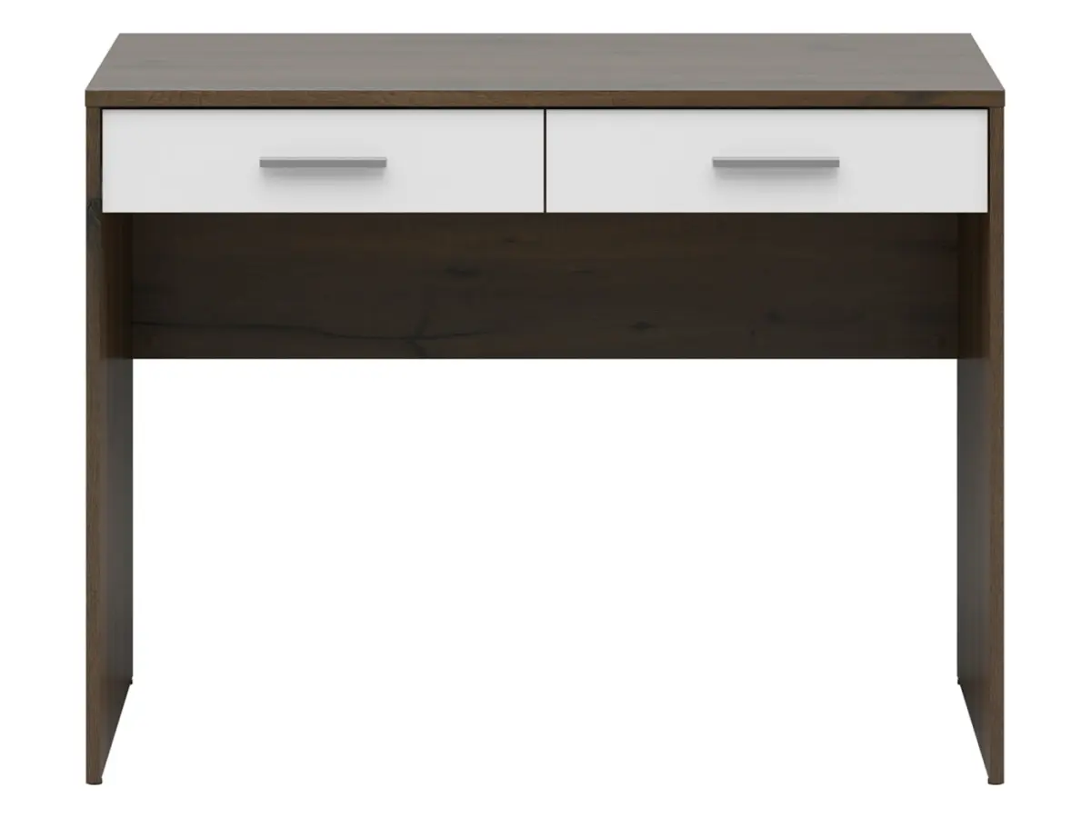 Escritorio Nepo Plus 100 cm con 2 cajones roble noble/blanco