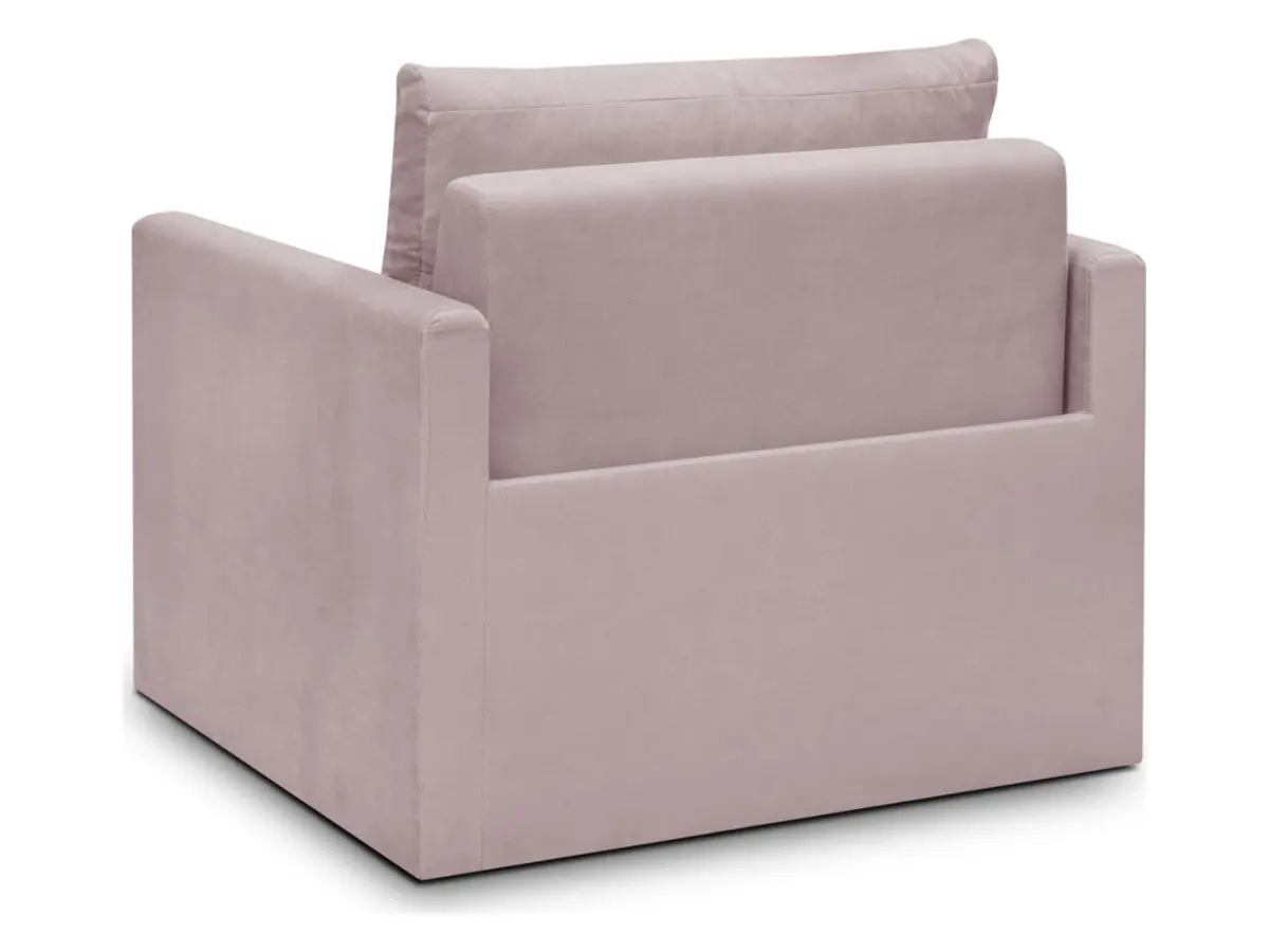 Sofá individual Bunio convertible con arcón rosa