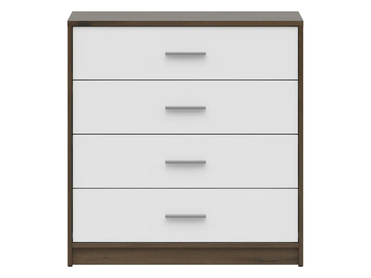 Cómoda Nepo Plus 80 cm con 4 cajones roble noble/blanco