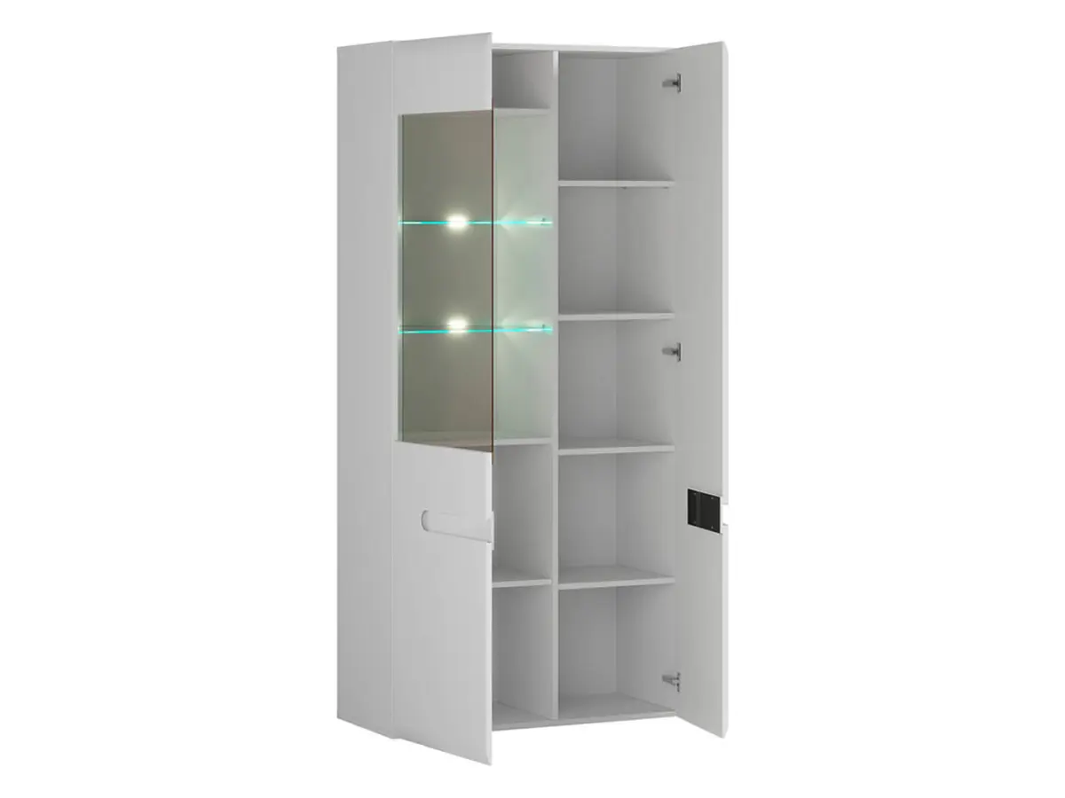 Witryna Azteca Trio 90 cm z 2 drzwiami biały połysk