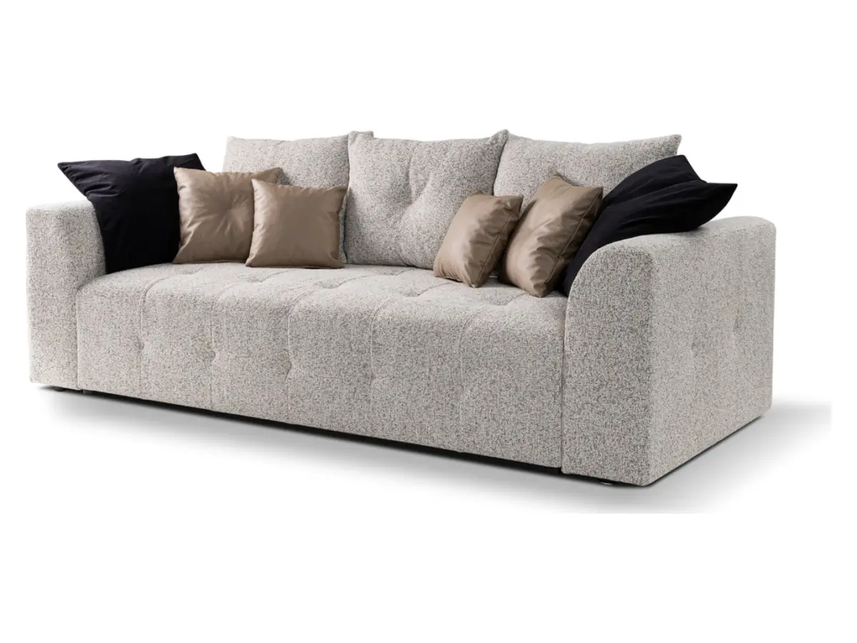 Sofá de tres plazas Royal IV convertible con arcón tejido trenzado beige