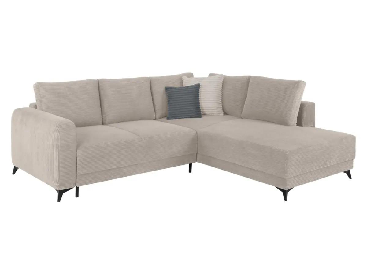 Sofá rinconera universal Martinez convertible con arcón de pana ecru