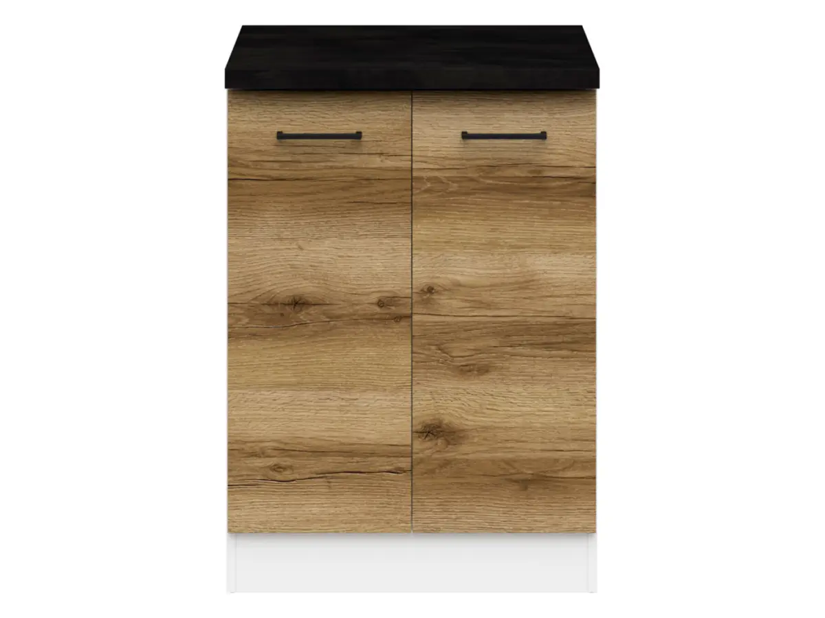 Mueble de cocina bajo Junona Line 60 cm de dos puertas roble delano claro con encimera