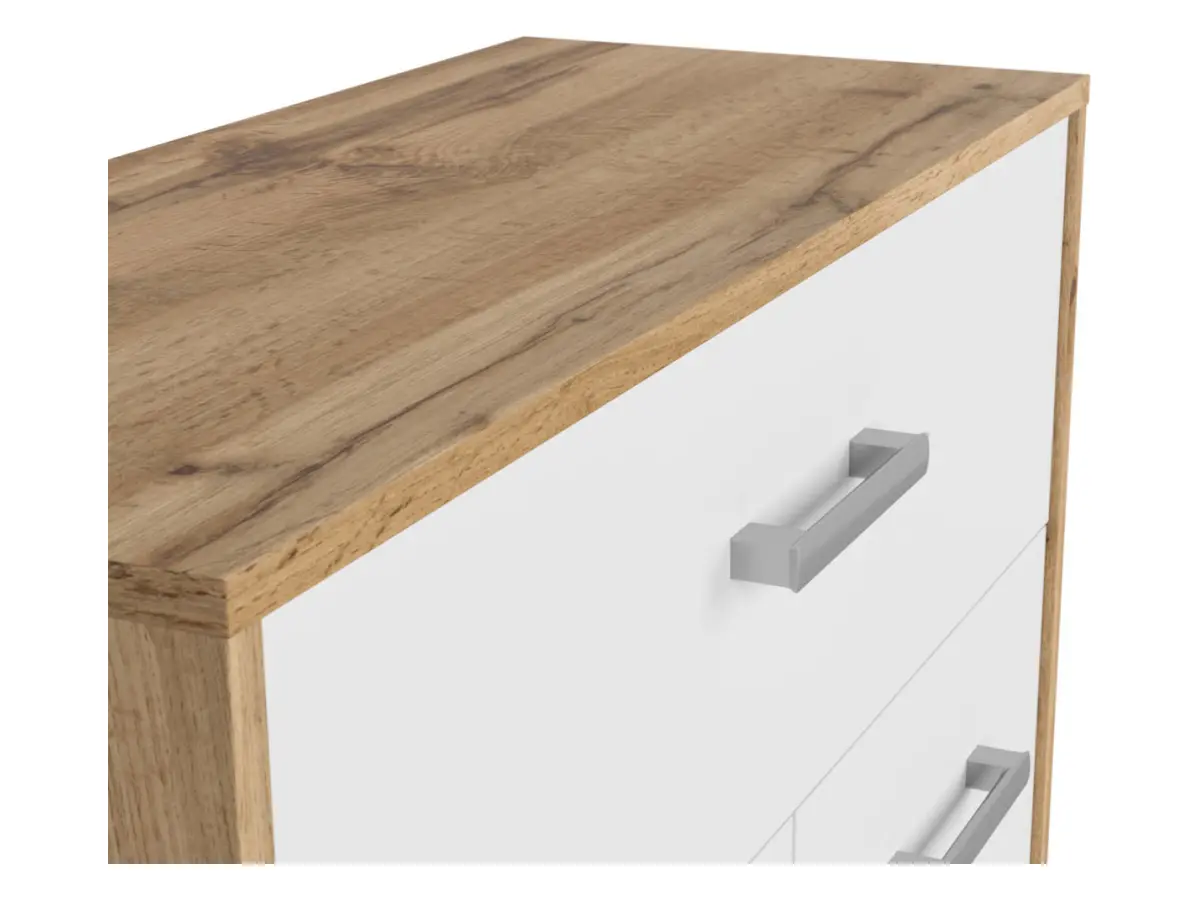 Cómoda Matos 80 cm con 2 puertas y un cajón roble wotan/blanco