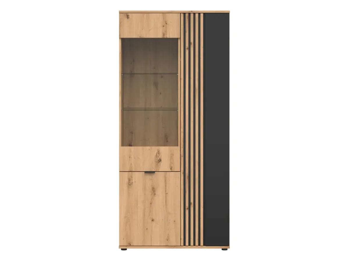 Vitrina Vabres 90 cm con 3 puertas roble artisan lama