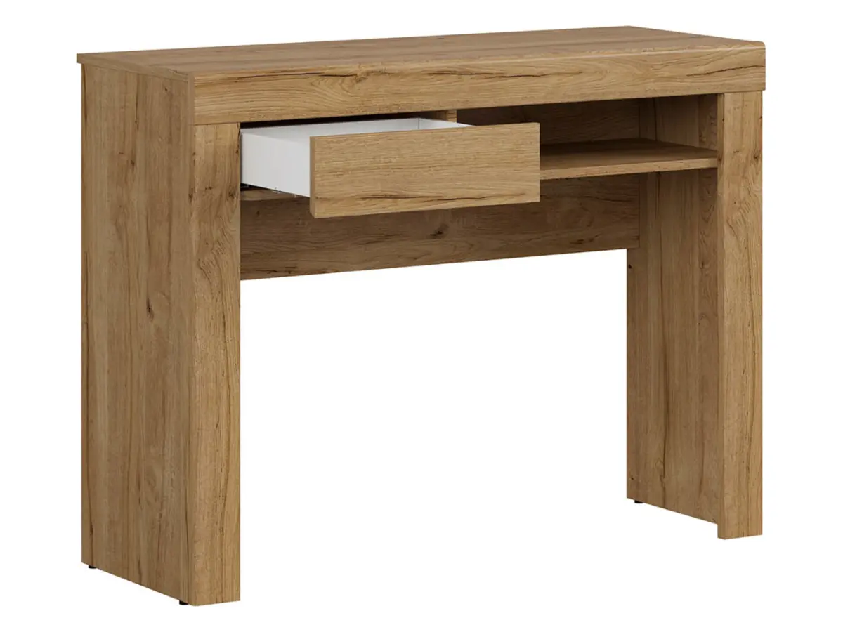 Tocador Holten 106 cm con cajón y estante roble waterford