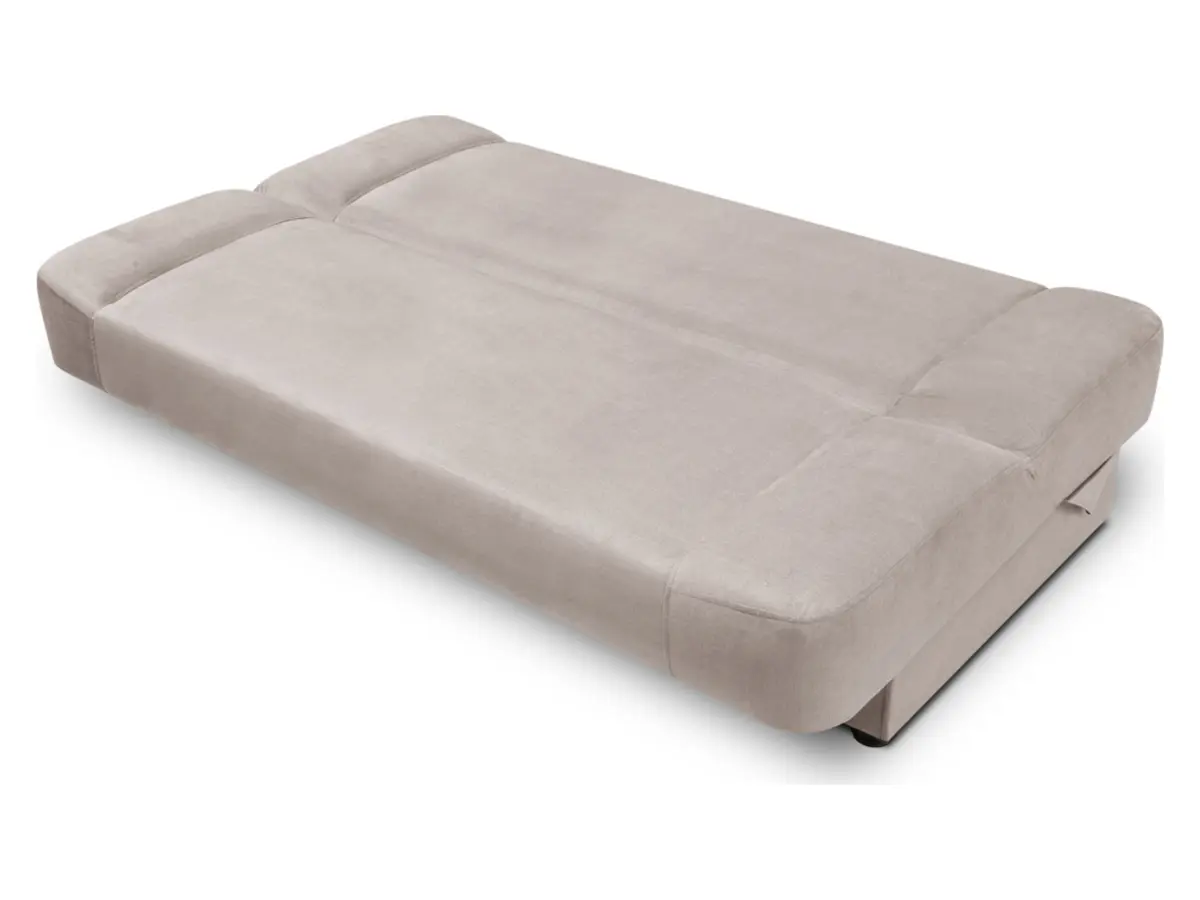 Sofá cama de tres plazas Lami con arcón beige