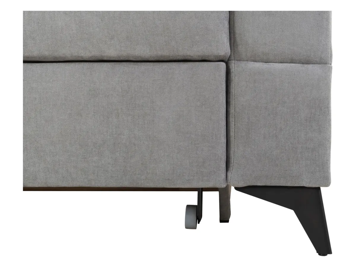 Sofá rinconera izquierdo Amado convertible con arcón gris