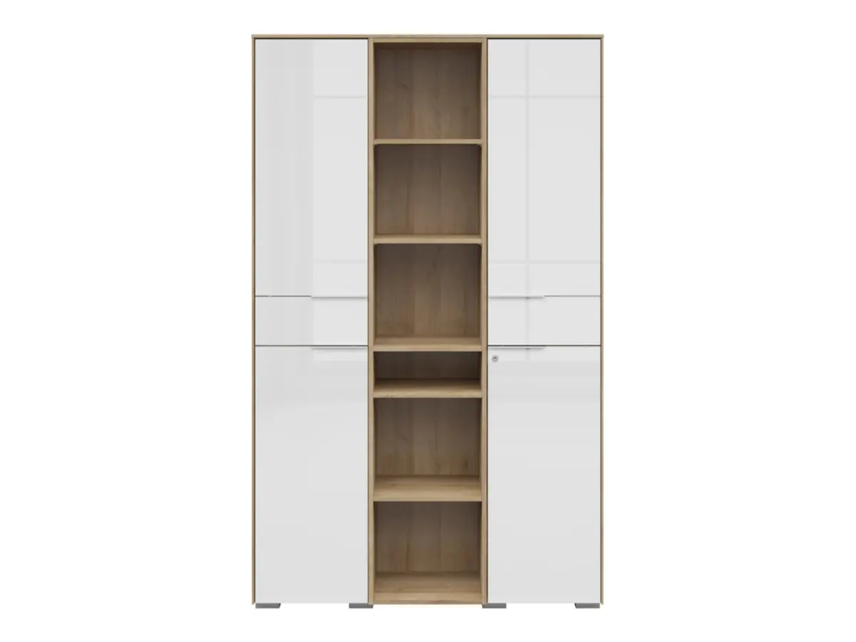 Estantería Nevada A 122 cm con 2 puertas y estantes roble riviera