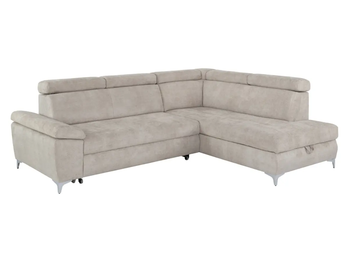 Sofá rinconera derecho Raul convertible con arcón beige