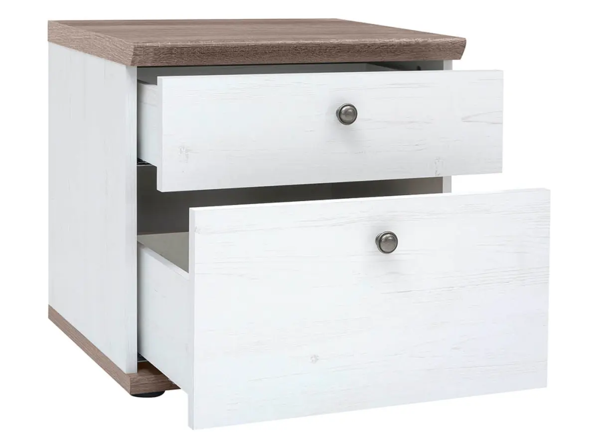 Mesita de noche Stockholm 48 cm con cajones pino andersen blanco