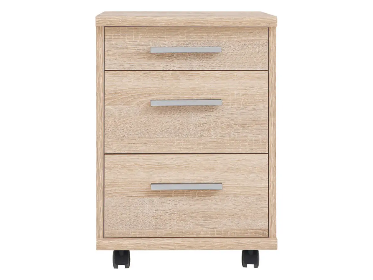 Cajonera Brw Office 40 cm con 3 cajones roble sonoma