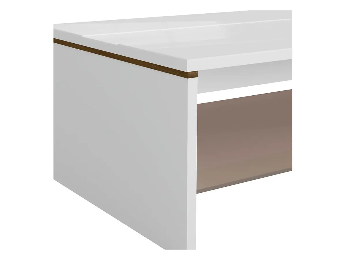 Mesa de centro Azteca Trio 110x65 con estante de vidrio roble canterbury/blanco