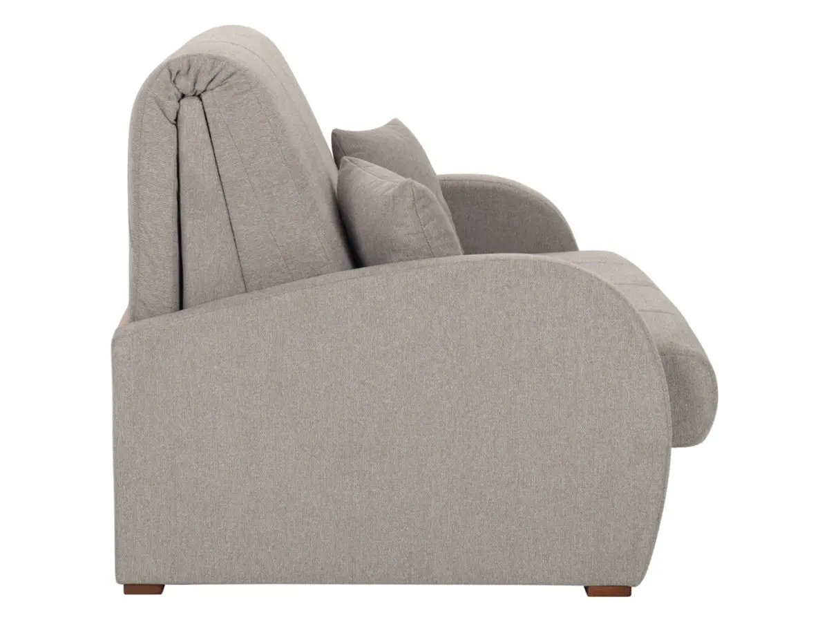 Sofá cama de dos plazas Poli con arcón beige