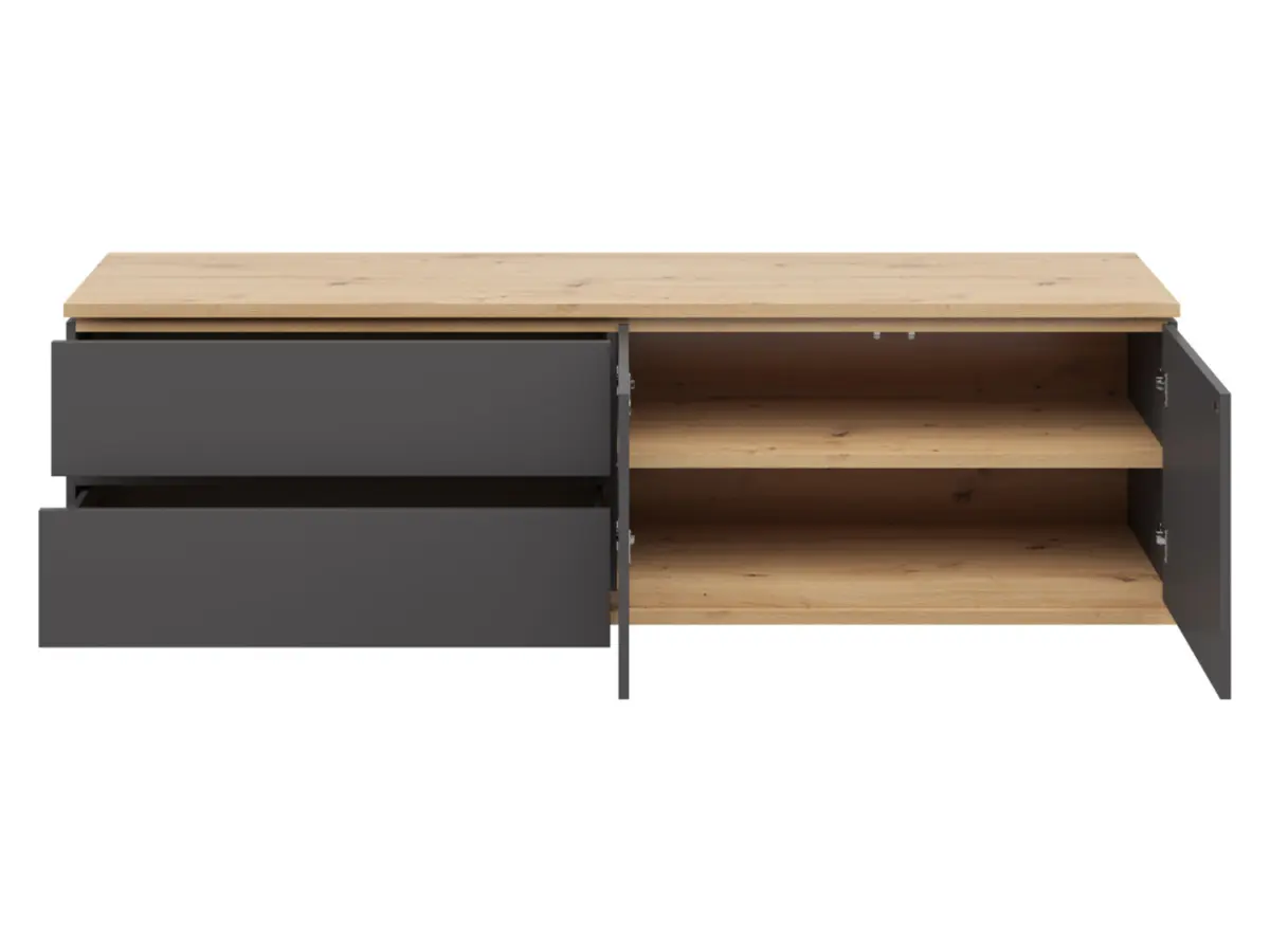 Mueble RTV Yamael 184 cm con 2 puertas y 2 cajones grafito