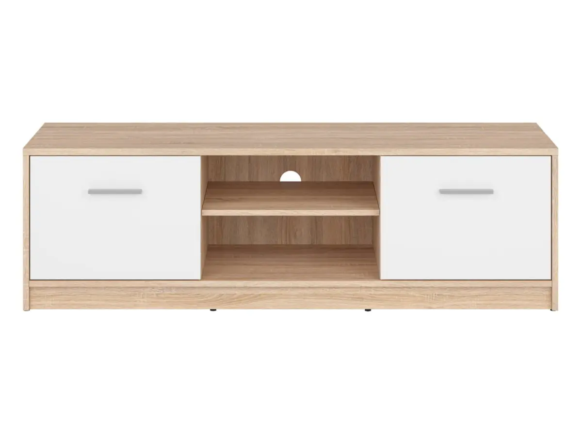 Mueble RTV Nepo Plus 138 cm con 2 puertas y un estante roble sonoma/blanco
