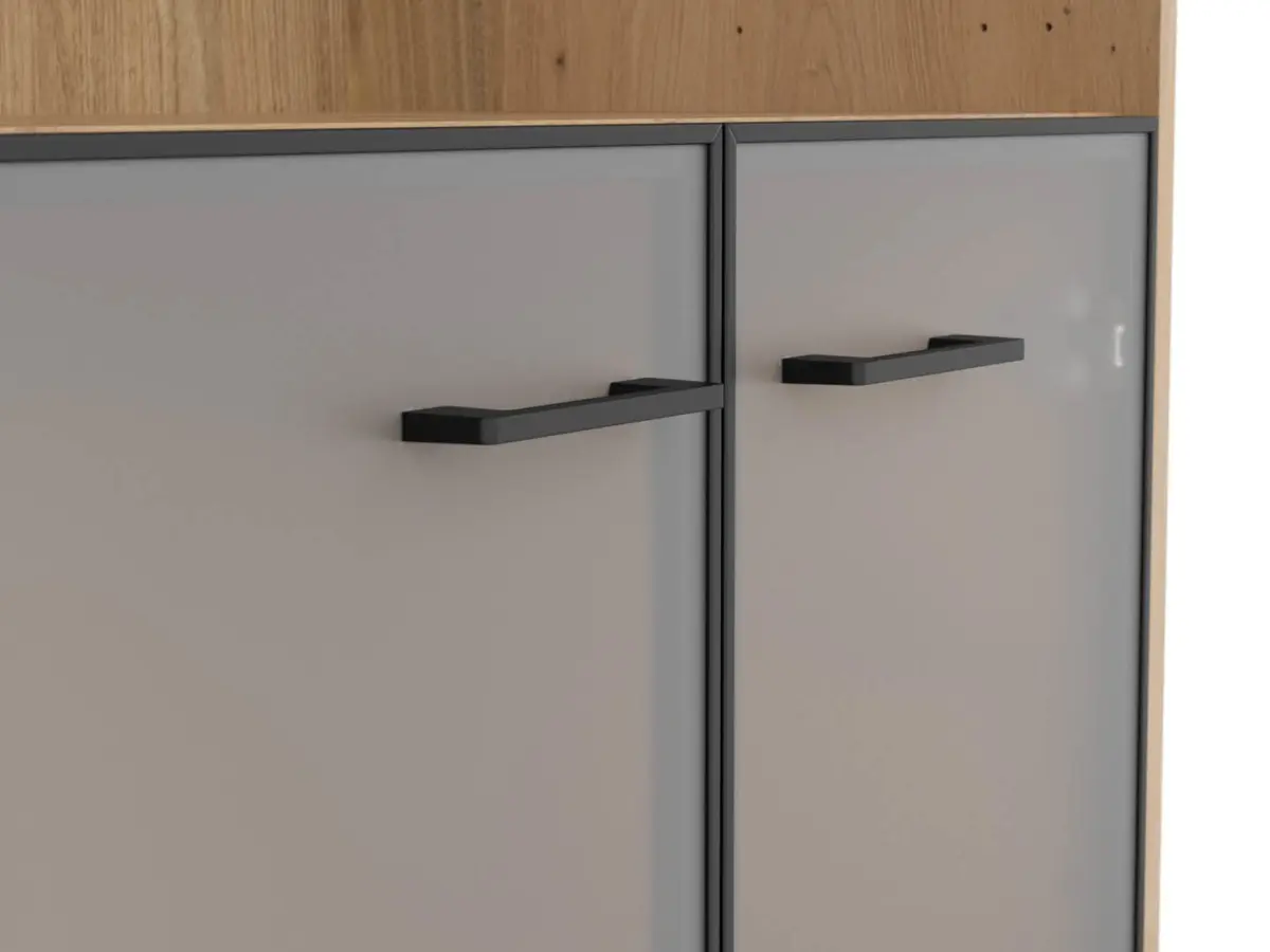 Estantería Space Office 80 cm con 2 puertas y estante roble artisan