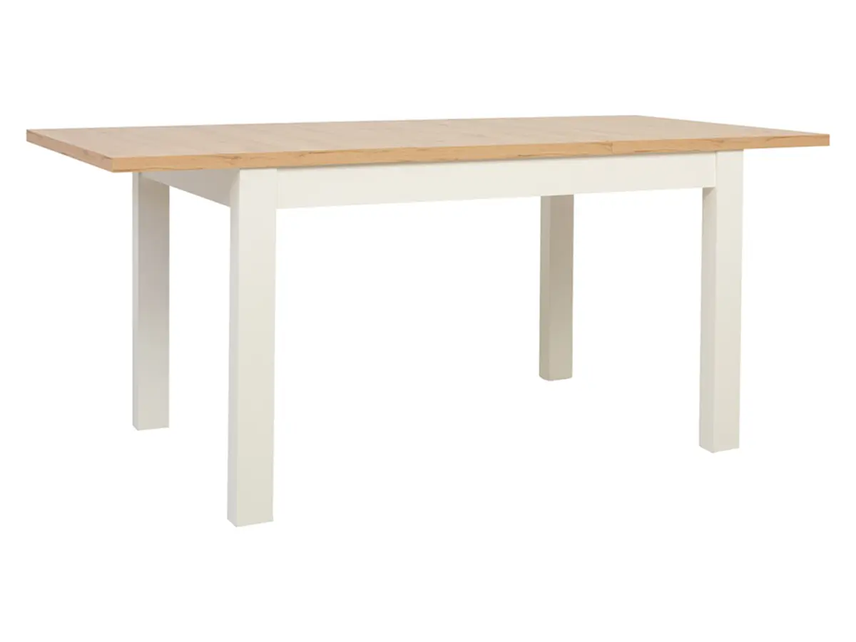 Mesa extensible Maren 130/180x90 roble artisan/blanco