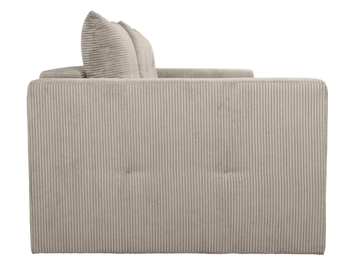 Sofá de tres plazas Royal IV convertible con arcón, pana, beige