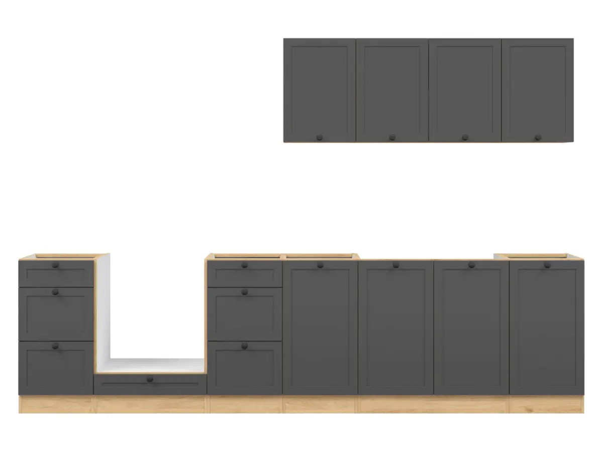 Кухонный гарнитур Junona Line 300 см графитовый
