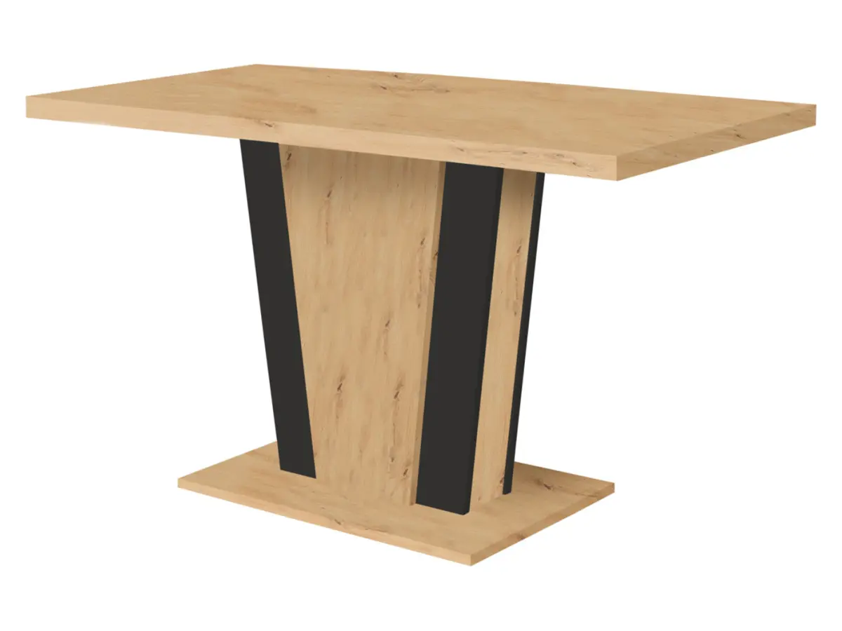 Mesa extensible Zalder 120/160x68 roble artisan/negro