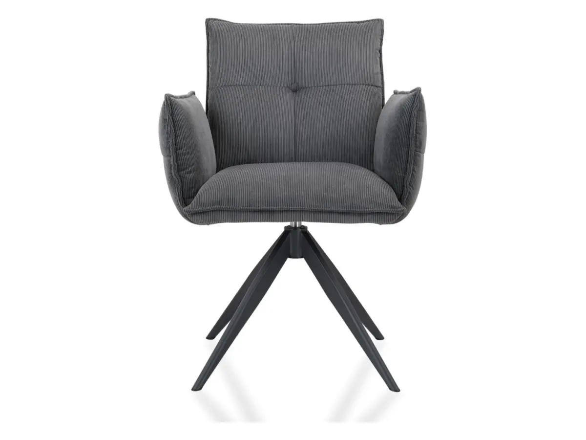Silla tapizada Coco giratoria de pana antracita