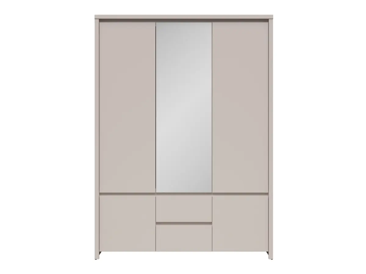 Armario de cinco puertas Kaspian 153 cm con espejo y cajones cachemira