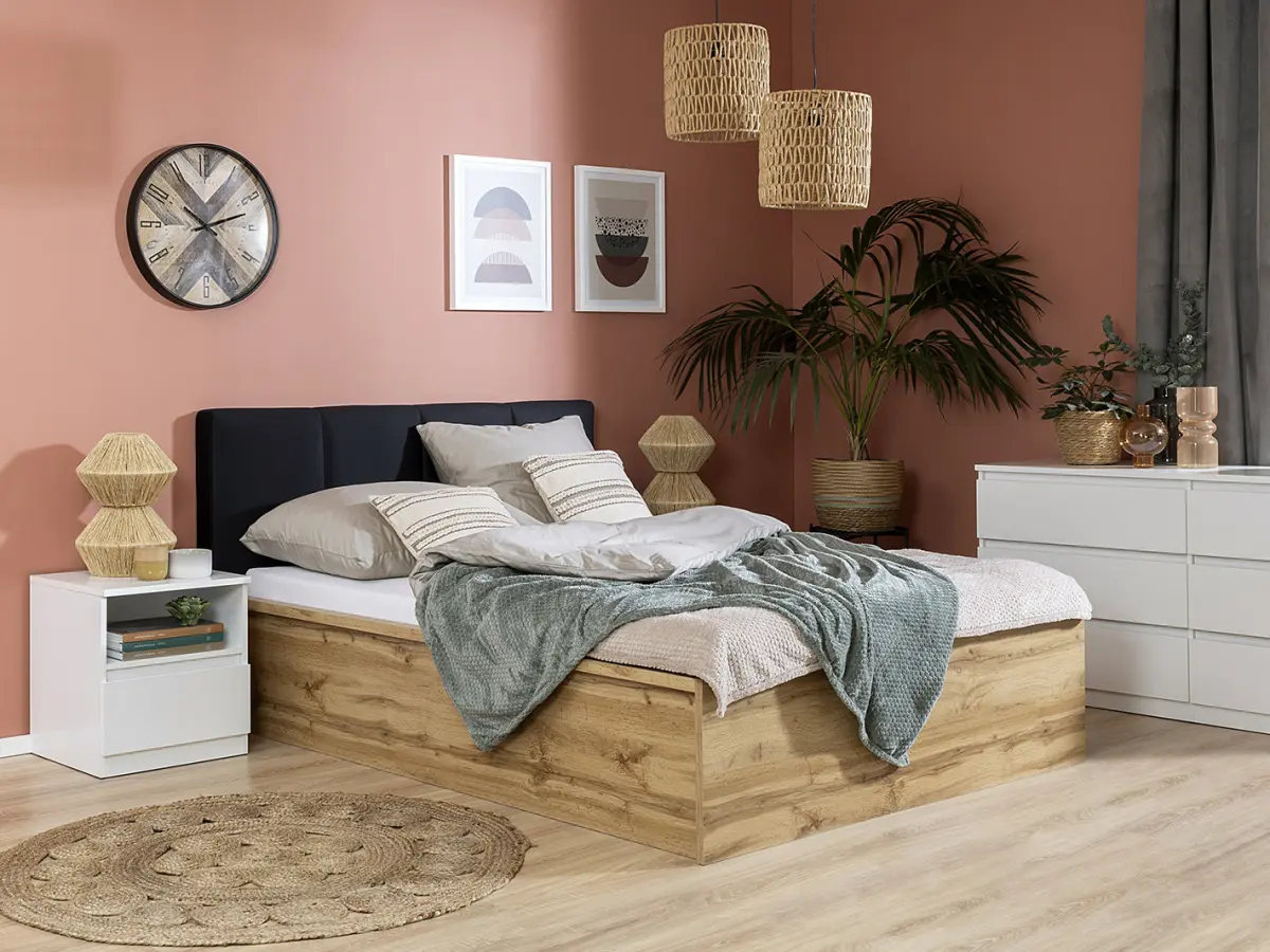 Mesita de noche Tetrix 45 cm con cajón blanco brillo