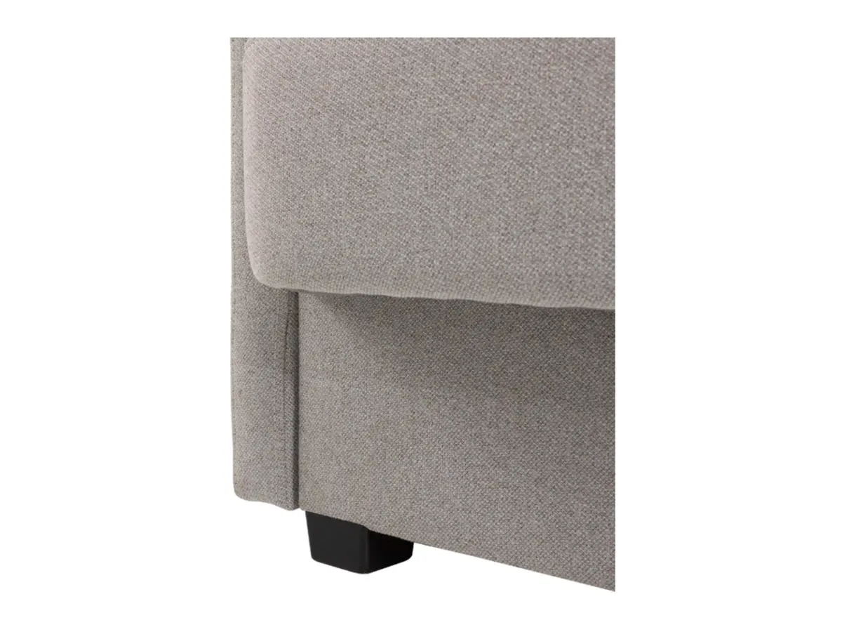 Sofá cama de tres plazas Maro plegable con arcón, tela trenzada gris