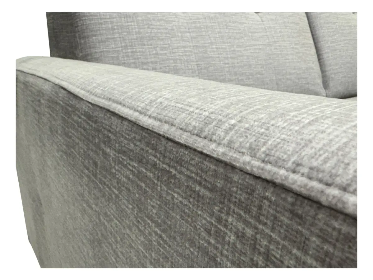 Sofá rinconera universal Lars convertible con arcón de terciopelo gris