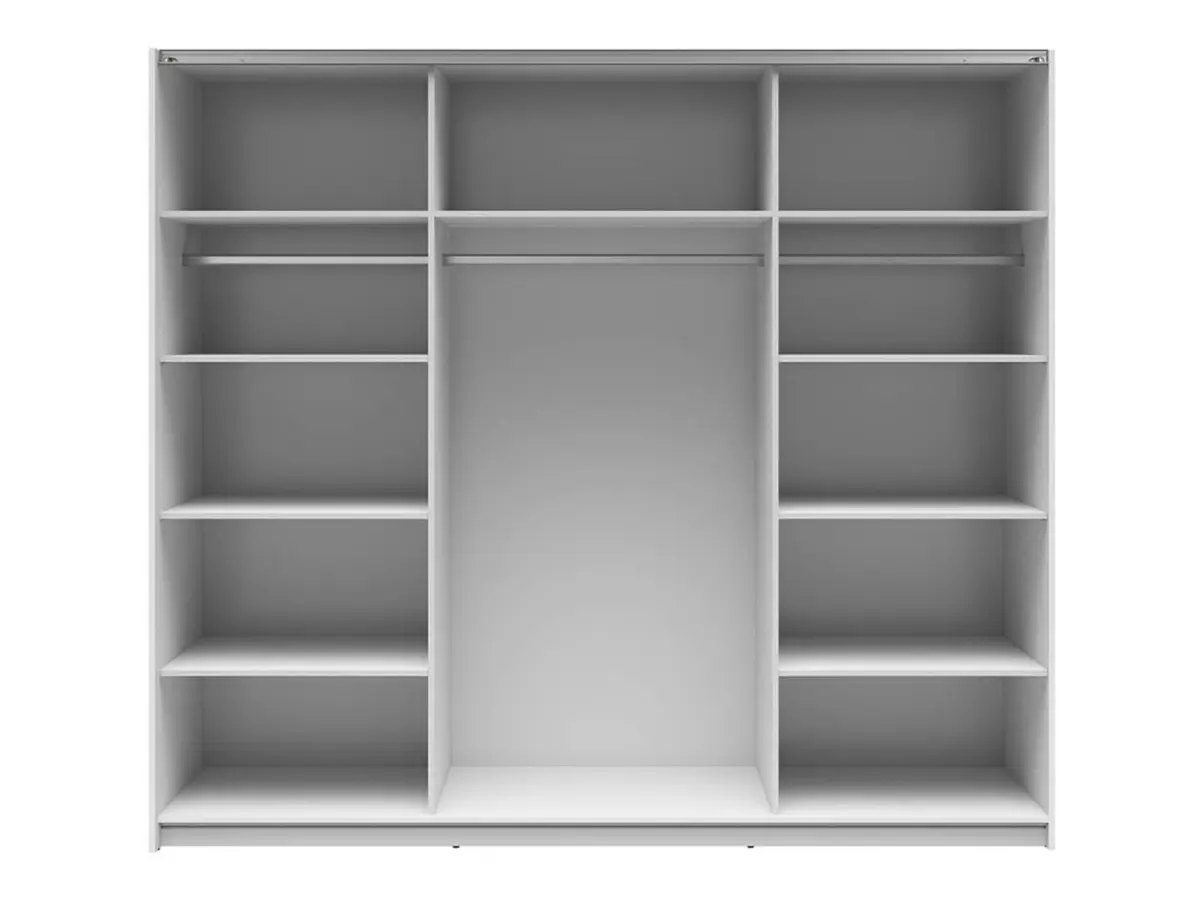 Armario de puertas correderas Tetrix 220 cm con espejo blanco brillo